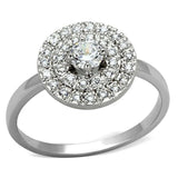 3W493 - Rhodium Brass Ring with AAA Grade CZ in Clear - Alamode - Flyclothing LLC