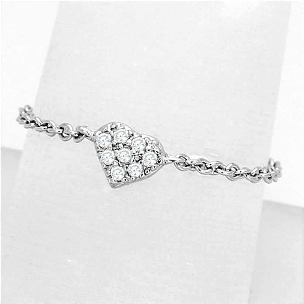 3W518 - Rhodium Brass Ring with AAA Grade CZ in Clear - Alamode - Flyclothing LLC