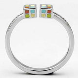 3W525 - Rhodium Brass Ring with AAA Grade CZ in Clear - Alamode - Flyclothing LLC