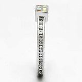 3W525 - Rhodium Brass Ring with AAA Grade CZ in Clear - Alamode - Flyclothing LLC