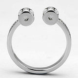 3W526 - Rhodium Brass Ring with Top Grade Crystal in Clear - Alamode - Flyclothing LLC