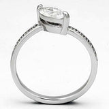 3W528 - Rhodium Brass Ring with AAA Grade CZ in Clear - Alamode - Flyclothing LLC