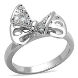 3W570 - Rhodium Brass Ring with AAA Grade CZ in Clear - Alamode - Flyclothing LLC