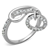 3W577 - Rhodium Brass Ring with AAA Grade CZ in Clear - Alamode - Flyclothing LLC