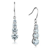 3W633 - Rhodium Brass Earrings with AAA Grade CZ in Clear - Alamode - Flyclothing LLC