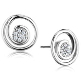 3W638 - Rhodium Brass Earrings with AAA Grade CZ in Clear - Alamode - Flyclothing LLC