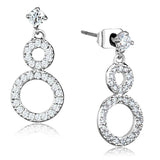 3W639 - Rhodium Brass Earrings with AAA Grade CZ in Clear - Alamode - Flyclothing LLC