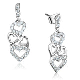 3W640 - Rhodium Brass Earrings with AAA Grade CZ in Clear - Alamode - Flyclothing LLC
