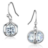 3W644 - Rhodium Brass Earrings with AAA Grade CZ in Clear - Alamode - Flyclothing LLC
