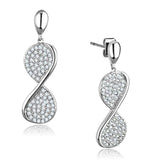 3W663 - Rhodium Brass Earrings with AAA Grade CZ in Clear - Alamode - Flyclothing LLC