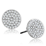 3W693 - Rhodium Brass Earrings with AAA Grade CZ in Clear - Alamode - Flyclothing LLC