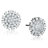 3W694 - Rhodium Brass Earrings with AAA Grade CZ in Clear - Alamode - Flyclothing LLC