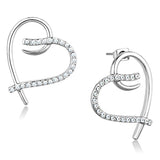 3W708 - Rhodium Brass Earrings with AAA Grade CZ in Clear - Alamode - Flyclothing LLC