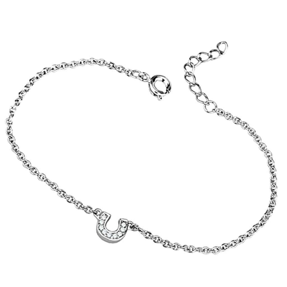 3W710 - Rhodium Brass Bracelet with AAA Grade CZ in Clear - Alamode - Flyclothing LLC