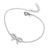 3W712 - Rhodium Brass Bracelet with AAA Grade CZ in Clear - Alamode - Flyclothing LLC