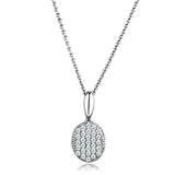 3W716 - Rhodium Brass Chain Pendant with AAA Grade CZ in Clear - Alamode - Flyclothing LLC