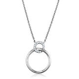 3W717 - Rhodium Brass Necklace with AAA Grade CZ in Clear - Alamode - Flyclothing LLC