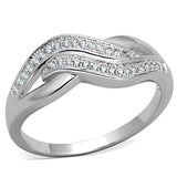 3W724 - Rhodium Brass Ring with AAA Grade CZ in Clear - Alamode - Flyclothing LLC