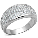 3W730 - Rhodium Brass Ring with AAA Grade CZ in Clear - Alamode - Flyclothing LLC