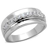 3W748 - Rhodium Brass Ring with AAA Grade CZ in Clear - Alamode - Flyclothing LLC