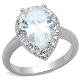 3W750 - Rhodium Brass Ring with AAA Grade CZ in Clear - Alamode - Flyclothing LLC