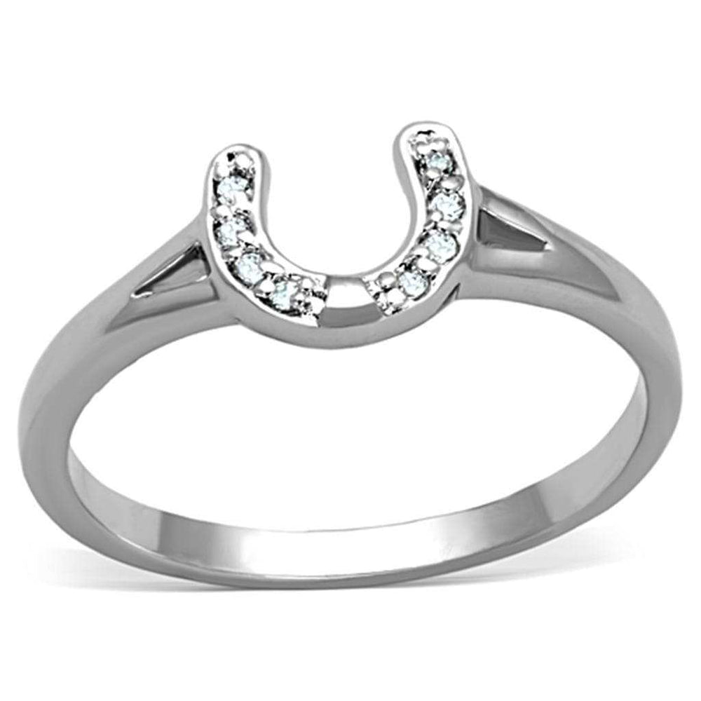 3W762 - Rhodium Brass Ring with AAA Grade CZ in Clear - Alamode - Flyclothing LLC