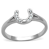 3W762 - Rhodium Brass Ring with AAA Grade CZ in Clear - Alamode - Flyclothing LLC