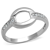 3W790 - Rhodium Brass Ring with AAA Grade CZ in Clear - Alamode - Flyclothing LLC