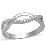 3W796 - Rhodium Brass Ring with AAA Grade CZ in Clear - Alamode - Flyclothing LLC