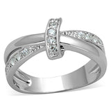 3W819 - Rhodium Brass Ring with AAA Grade CZ in Clear - Alamode - Flyclothing LLC