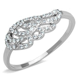 3W824 - Rhodium Brass Ring with AAA Grade CZ in Clear - Alamode - Flyclothing LLC