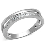 3W829 - Rhodium Brass Ring with AAA Grade CZ in Clear - Alamode - Flyclothing LLC