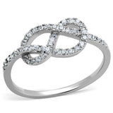 3W876 - Rhodium Brass Ring with AAA Grade CZ in Clear - Alamode - Flyclothing LLC