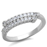 3W879 - Rhodium Brass Ring with AAA Grade CZ in Clear - Alamode - Flyclothing LLC