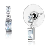 3W887 - Rhodium Brass Earrings with AAA Grade CZ in Clear - Alamode - Flyclothing LLC