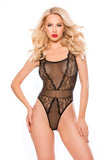 Allure Lingerie 'Rosalie' Sheer Mesh & Galloon Lace Teddy - Allure Lingerie - Flyclothing LLC