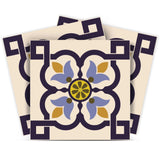 6" X 6" Azul Flora Peel and Stick Removable Tiles - Homeroots