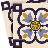 8" X 8" Azul Flora Peel and Stick Removable Tiles - Homeroots