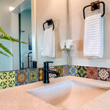 8" X 8" Auguri Flora Peel and Stick Removable Tiles - Homeroots