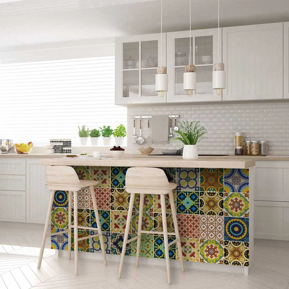 6" X 6" Auguri Mix Peel and Stick Removable Tiles - Homeroots