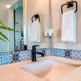 5" X 5" Mediterranean Blues Mosaic Peel and Stick Tiles - Homeroots - Flyclothing LLC