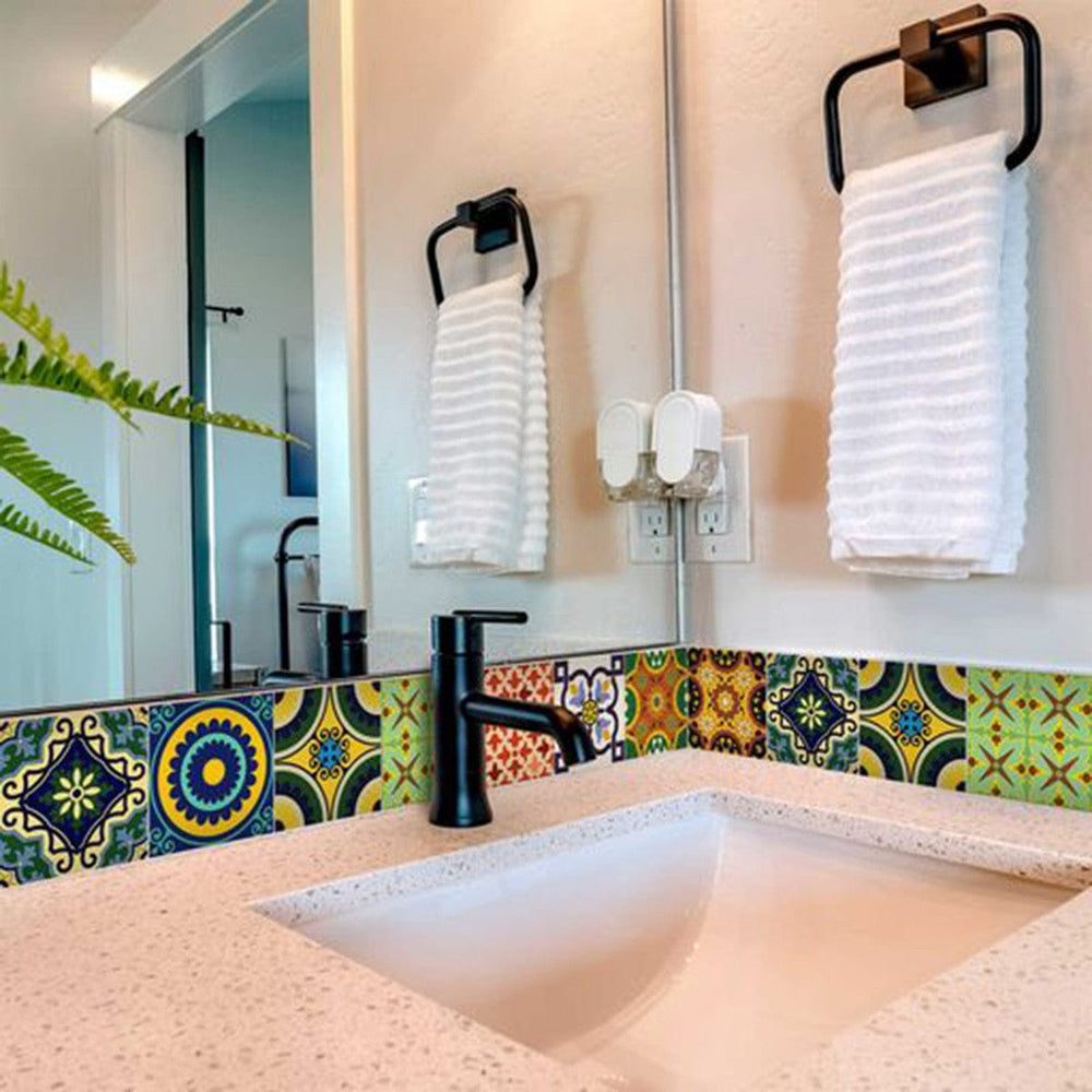 5" X 5" Euro Mosaic Peel and Stick Removable Tiles - Homeroots - Flyclothing LLC