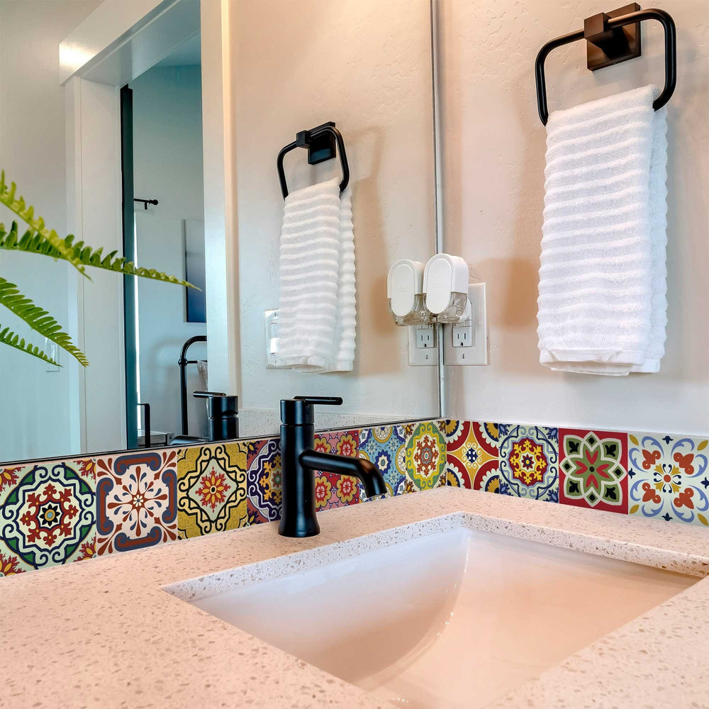 5" X 5" Mediterra Mosaic Peel and Stick Tiles - Homeroots - Flyclothing LLC