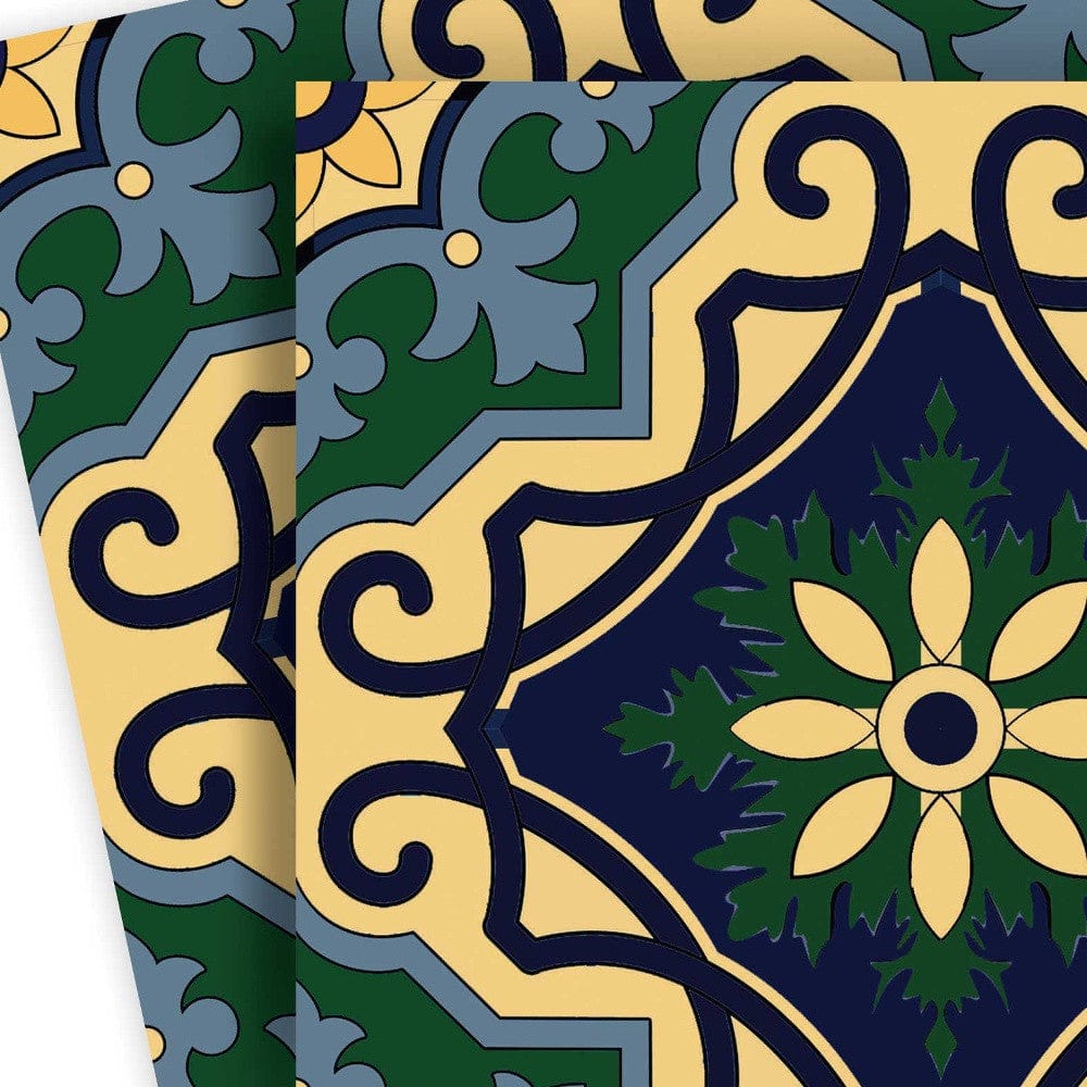 5" X 5" Agean Blue and Green Peel and Stick Tiles - Homeroots - Flyclothing LLC