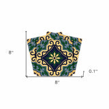 8" X 8" Agean Blue and Green Peel and Stick Tiles - Homeroots - Flyclothing LLC