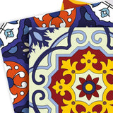 8" X 8" Blue And Yellow Mosaic Peel And Stick Removable Tiles - Homeroots - Flyclothing LLC