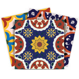 7" X 7" Blue Red Yellow Mosaic Peel And Stick Tiles - Homeroots - Flyclothing LLC