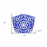 5" X 5" Blue And White Gerbera Peel And Stick Removable Tiles - Homeroots