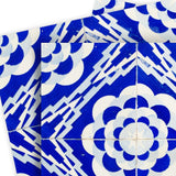 5" X 5" Blue And White Gerbera Peel And Stick Removable Tiles - Homeroots