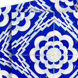 6" X 6" Blue And White Gerbera Peel And Stick Removable Tiles - Homeroots